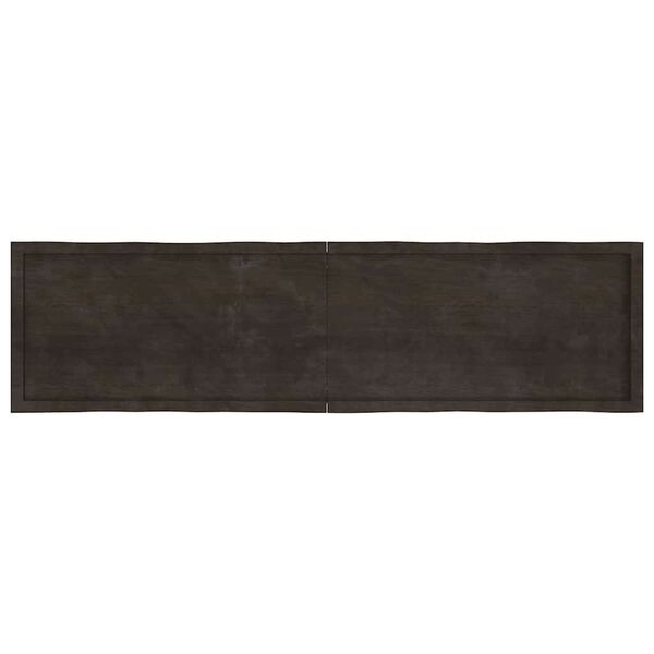 vidaXL Table Top Dark Brown 200x50x(2-4) cm Treated Solid Wood Live Edge