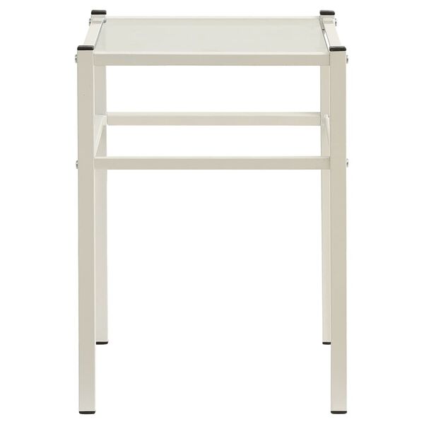 vidaXL Bedside Cabinets 2 pcs White and Transparent Metal and Glass