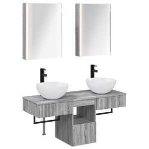 vidaXL Bathroom Cabinet Set 5 pcs Grey Sonoma 43 x 11.5 x 60.5 cm