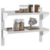 vidaXL 2-Tier Wall Shelf 75x23.5x60 cm Silver Stainless Steel