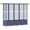 vidaXL Raised Bed with Trellis and Roof Grey 202 x 40 x 136 cm PP