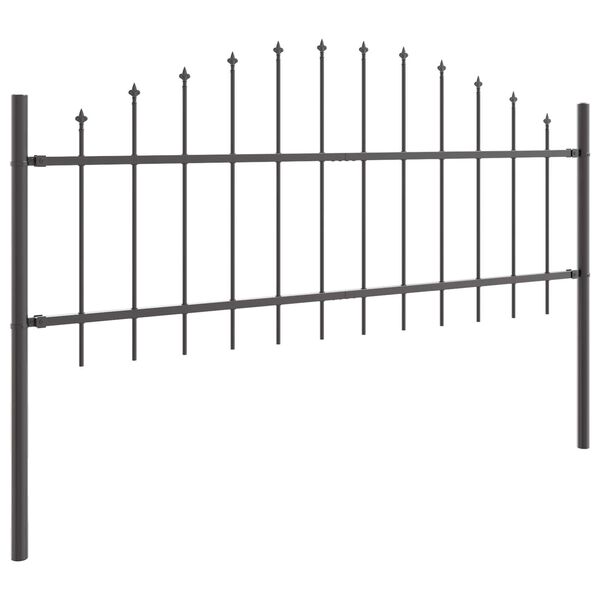 vidaXL Garden Fence 6 pcs Grey 170 x 115 cm Powder-Coated Steel