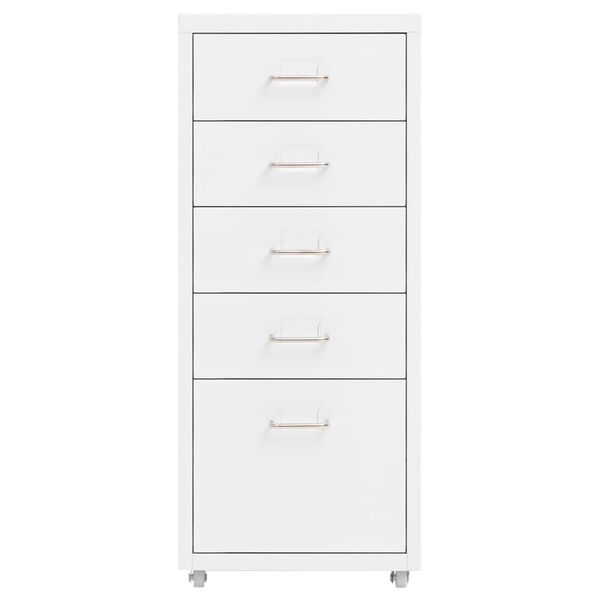 vidaXL Mobile File Cabinet White 28x41x69 cm Metal