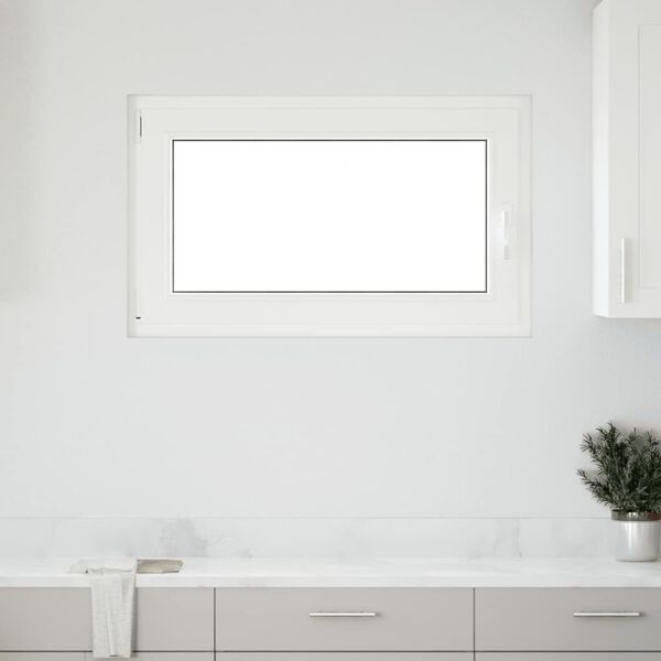 vidaXL Basement Window "RISOR" 100x50 cm Tilt&Turn DIN Left White