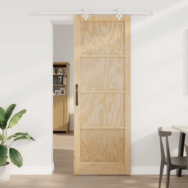 vidaXL Sliding Door Brown 83 x 232 cm Solid Pine Wood