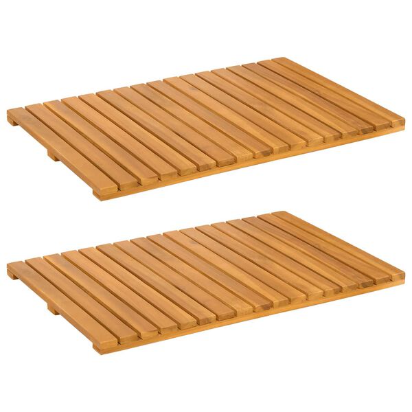 vidaXL Bath Mat Plain Brown 60 x 40 cm Wood