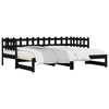 vidaXL Pull-out Day Bed without Mattress Black 2x(80x200) cm Solid Wood