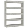 vidaXL Book Cabinet/Room Divider Concrete Grey 100x30x135 cm