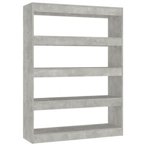 vidaXL Book Cabinet/Room Divider Concrete Grey 100x30x135 cm