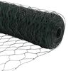 vidaXL Fence with Posts Green 1 x 50 m PVC-coated steel