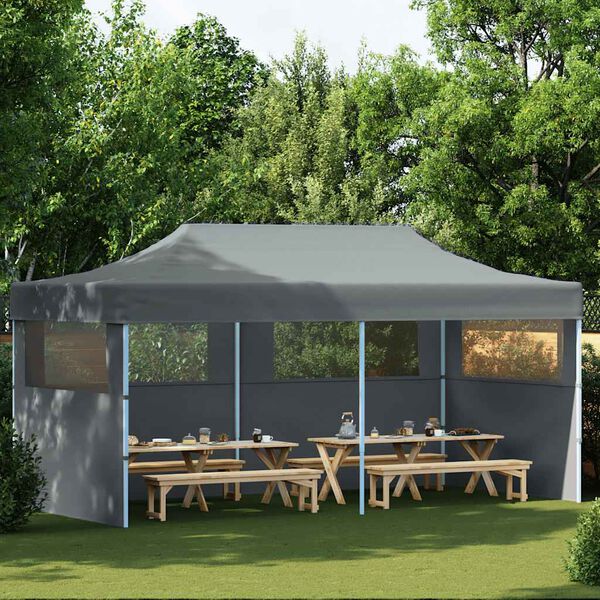 vidaXL Folding Pop-up Partytent with Sidewalls 3x6 m Anthracite