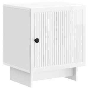 vidaXL Bedside Cabinet High Gloss White 43 x 34.5 x 50 cm