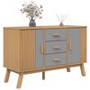vidaXL Sideboard OLDEN Grey and Brown 114x43x73.5cm Solid Wood Pine