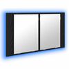 vidaXL Bathroom Mirror Cabinet Black Oak 80 x 12 x 45 cm