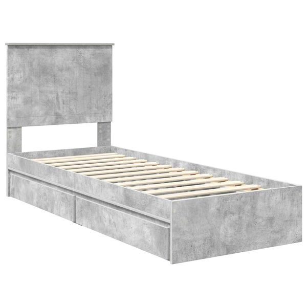 vidaXL Storage Bed Concrete Grey 75 x 190 cm Engineered Wood
