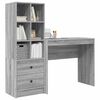 vidaXL Desk with Drawer 2 pcs Grey Sonoma