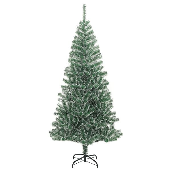 vidaXL Artificial Christmas Tree with Flocked Snow Green 210 cm