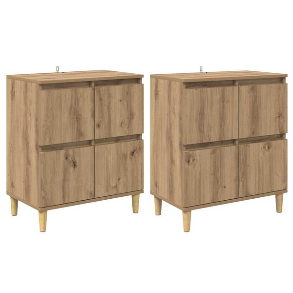 vidaXL Sideboards 2 pcs Artisan Oak 60 x 35 x 70 cm Engineered Wood