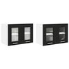 vidaXL Hanging Cabinet 2 pcs Black Oak Engineered Wood