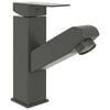 vidaXL Bathroom Basin Faucet with Pull-out Function Grey 157x172 mm
