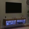 vidaXL TV Cabinet Set with LED Artisan Oak Engineered Wood