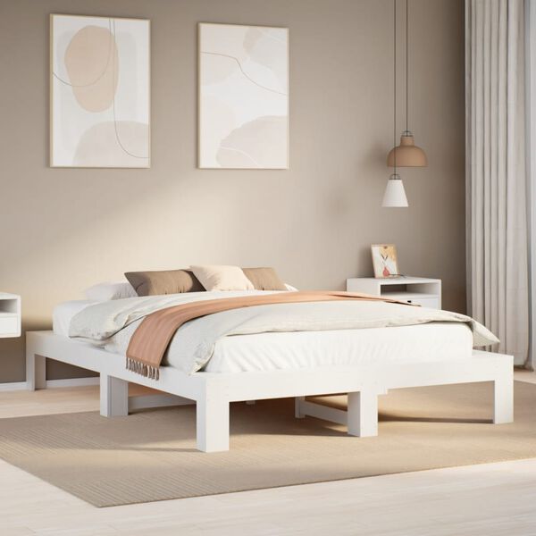 vidaXL Bed Frame without Mattress White 160x200 cm Solid Wood Pine