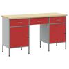 vidaXL Work Cabinet with Drawer with Lock 3 pcs Red 150 x 55 x 85 cm