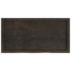 vidaXL Table Top Dark Brown 100x50x(2-4) cm Treated Solid Wood Oak