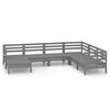 vidaXL 7 Piece Garden Lounge Set Solid Wood Pine Grey