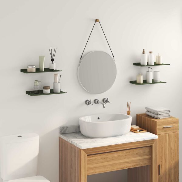 vidaXL Floating Shelf 4 pcs Olive Green 40 x 18 x 2.5 cm Steel