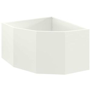 vidaXL Corner Planter White 60 x 60 x 35 cm Steel