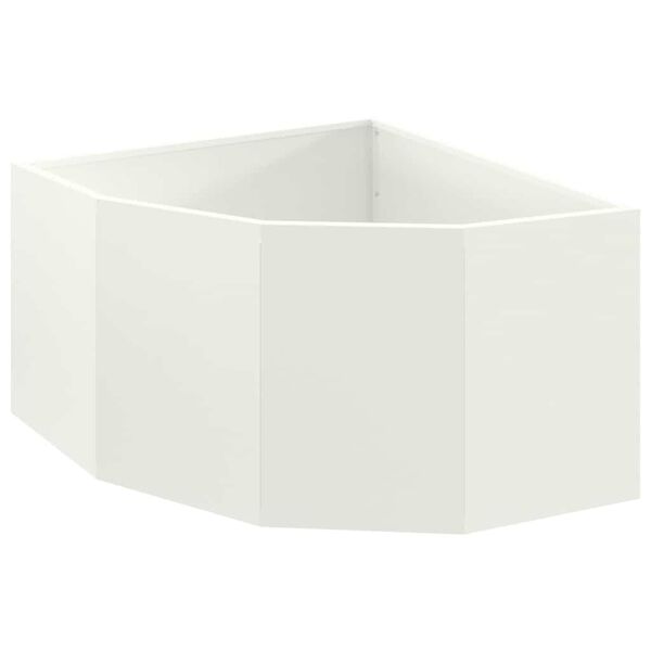 vidaXL Corner Planter White 60 x 60 x 35 cm Steel