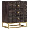 vidaXL Bed Cabinet Black 40x30x50 cm Solid Mango Wood
