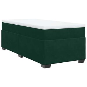 vidaXL Box Spring Bed with Mattress Dark Green 90x200 cm Velvet