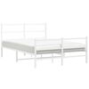 vidaXL Metal Bed Frame without Mattress with Footboard&nbsp;White 135x190cm