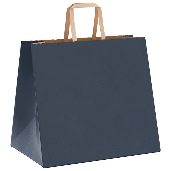 vidaXL Paper Bags 250 pcs with Handles Blue 32x22x28 cm