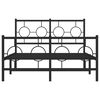 vidaXL Metal Bed Frame without Mattress with Footboard Black 120x200cm