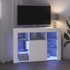 vidaXL Corner LED TV Cabinet White 100 x 40 x 68 cm Engineered Wood