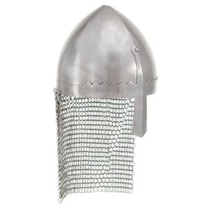 vidaXL Knight Helmet Antique Replica LARP Silver Steel