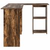 vidaXL Desk with Shelf Smoked Oak 142 x 102 x 73 cm Engineered Wood