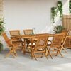 vidaXL 7 Piece Garden Dining Set Solid Teak Wood