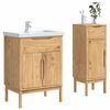 vidaXL Bathroom Furniture Set FLORO 2 pcs Wax Brown Solid Pine Wood