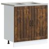 vidaXL Sink Base Cabinet Lucca 2 pcs Smoked Oak Engineered Wood