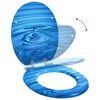 vidaXL Toilet Seat 2 pcs Blue Drop 44 x 38 cm MDF board