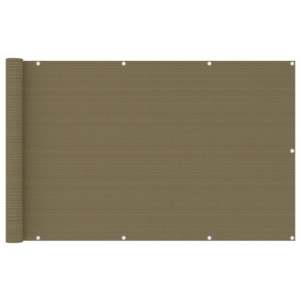 vidaXL Balcony Screen Taupe 120x400 cm HDPE