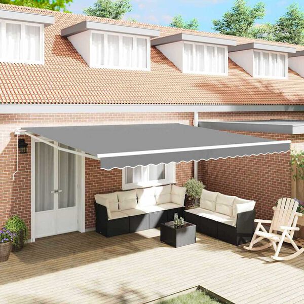 vidaXL Awning Frame Manual White 400 x 350 cm Aluminium