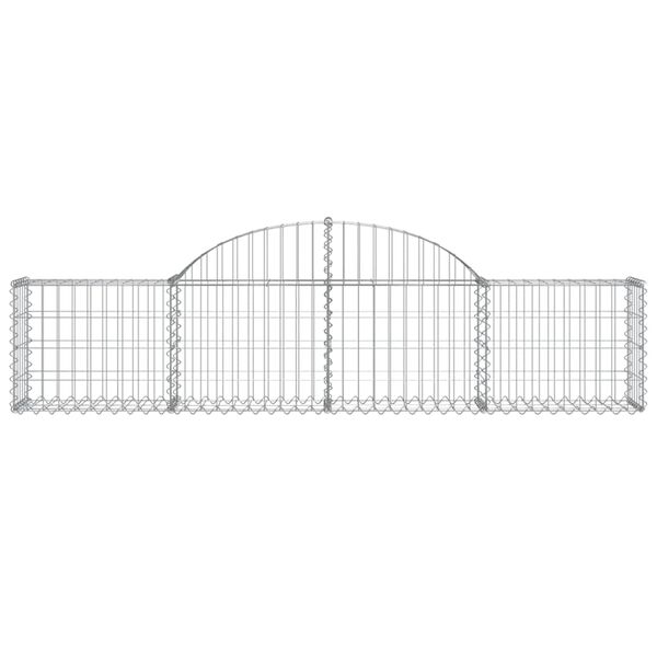 vidaXL Arched Gabion Baskets 3 pcs 200x30x40/60 cm Galvanised Iron
