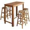 vidaXL Bar Table And Stool | Brown | Solid acacia wood | Medium | Footrest