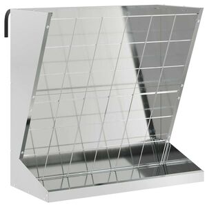 vidaXL Hay Feeder Silver 71 x 33 x 70 cm Galvanised Steel