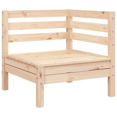 vidaXL Garden Sofa 2-Seater with Footstool Solid Wood Pine